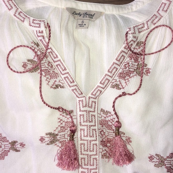 ✖️SOLD✖️Lucky Brand Embroidered Peasant Top - Picture 3 of 7